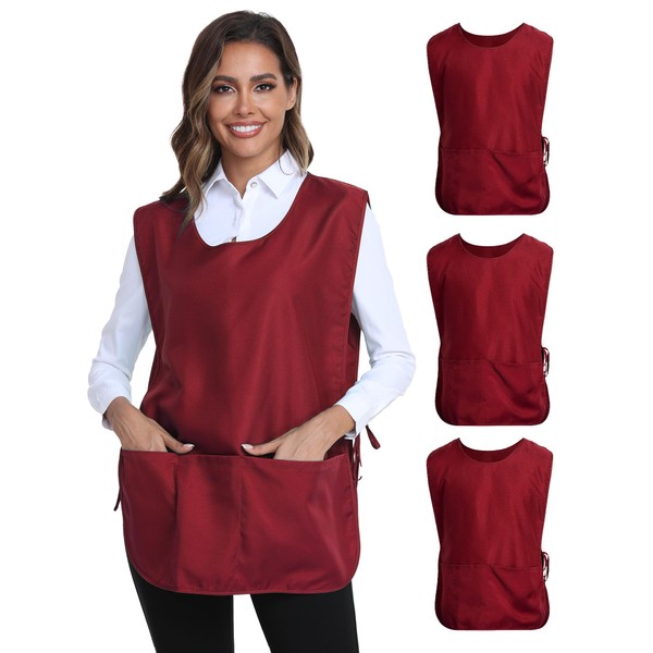 Xeoxarel 3 Pack Unisex Cobbler Apron with 3 Pockets Vest,