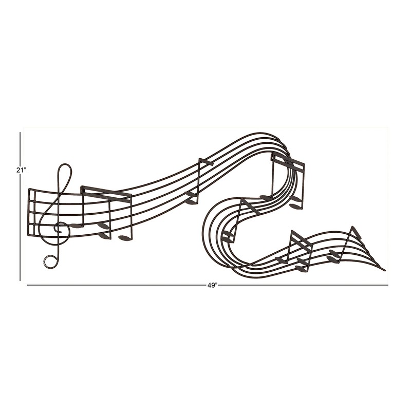 Deco 79 Metal Music Notes Wall Decor, 49" x 1"
