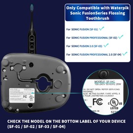 Replacement Flossing Toothbrush Heads with Covers for Waterpik Sonic Fusion SF01/SF02 and Sonic Fusion 2.0 SF03/SF04,6 Count,White (Black-Blue)