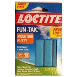 LOCTITE Fun-Tak Reusable Mounting Putty 4-Ounce Package - Get 100% More FREE - 2 Packages = 8 Oz