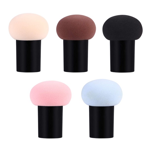 WOONEKY 5pcs Mushroom Shape Makeup Powder Puff Face Powder Applicator