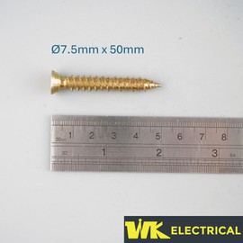 WK Electrical - Concrete Screws with Torx Bits – Zinc-Plated Countersunk Masonry Screws for Brick & Concrete – No Wall Plug Needed – Heavy Duty Fixings – 7.5mm - Pack of 100 (7.5mm x 50mm)