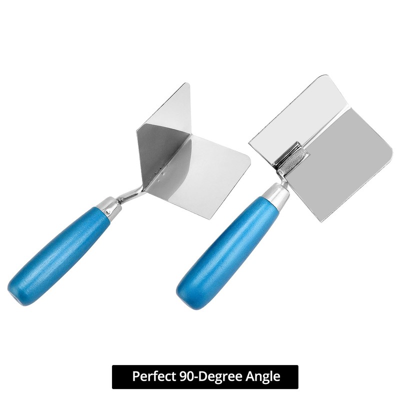 QWORK® 2 Pieces Corner Trowel Rustproof 80 x 60 mm