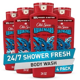 Old Spice Body Wash for Men, Krakengard, Long Lasting Lather, 24 FL OZ (Pack of 4)