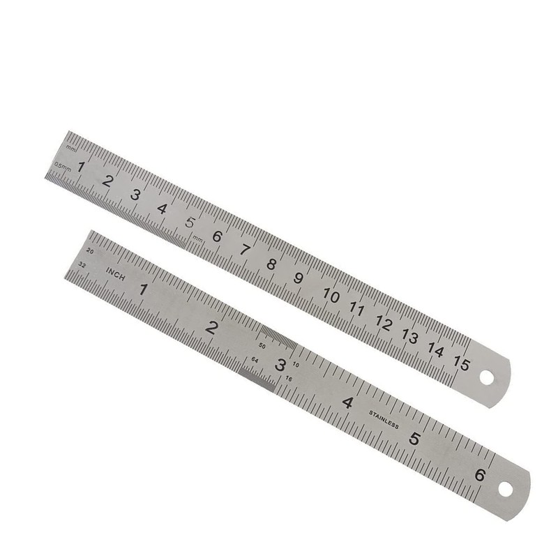 Glamified, Stainless Steel Ruler 15cm+20cm+30cm Office Ruler 3 Pieces Set