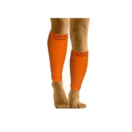 NV-X Sport Leg Sleeves 15-20MMHG Compression Enhanced Performance and Protection, Acid Orange, Small