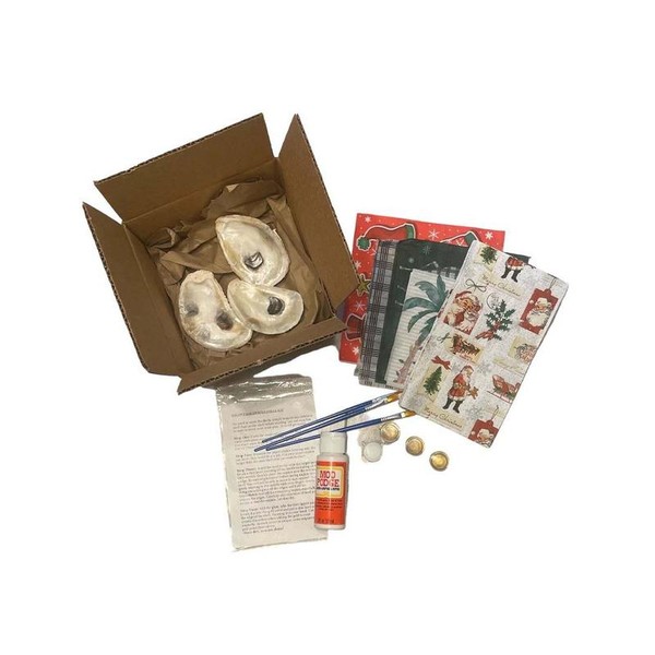 DIY Oyster Shell Decoupage Kit - Size: 10 Shell Kit