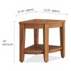 The Original Kai 15.5" Corner Teak Shower Bench with Shelf
