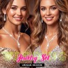 Rhinestone Silver Jewelry Set Bridal Necklace Earrings for Women