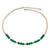 Jewboo Reiki Green Agate Beaded Necklaces for Women 14k Gold