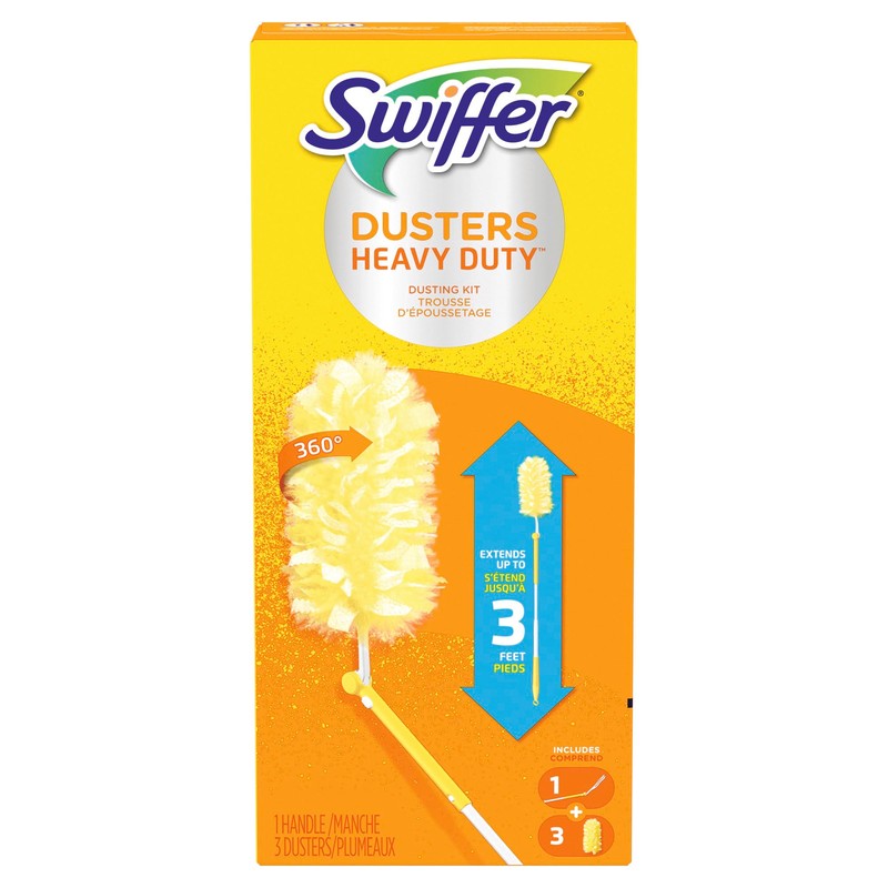 Swiffer 360 Dusters Extender Kit, 3 Unscented Dusters With Extendable