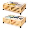 Under Bed Storage with Wheels-Large Bamboo Underbed storage Containers with