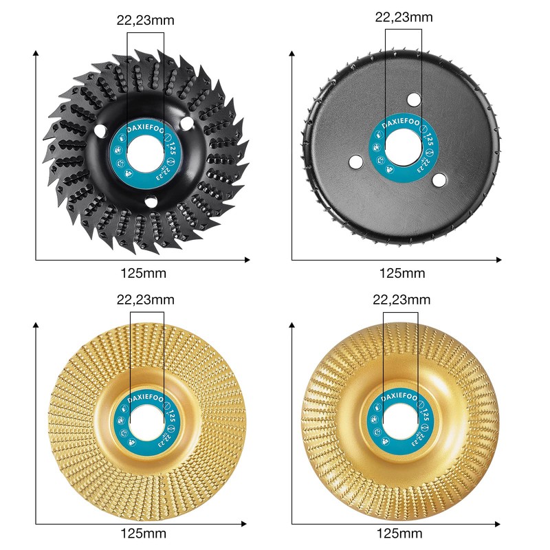 DAXIEFOO Wood Sanding Discs Set of 4 125 mm Wood