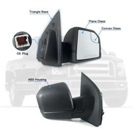 Lqito Right Passenger Side Door Mirror with Blind Spot Glass Power Fits 2015-2020 Ford F150 Without Turn Signal Light Non-Heated (3Pins) Replaces: ‎FL3Z17682AK