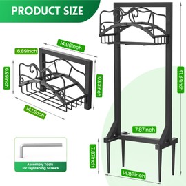 Garden Hose Holder, Heavy Duty Metal Water Hose Holder with 4 Spikes Outdoor Freestanding Hose Hanger Detachable Sturdy Hose Stand Holds 150-feet Hose, Garden Hose Storage Rack for Outside Yard Lawn