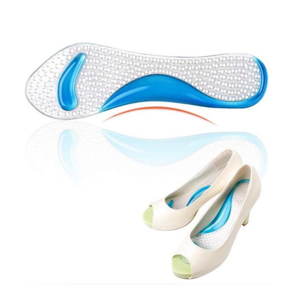 Ewanda store High Heel Insoles Inserts,3/4 Gel Cushion Pads Relief Pain High Arch Support Shoe Insole Flat Soles for Women High Heel Sandals Boots(Blue)