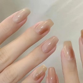 YUANLIFE EN24 Gel Nail Seal, Hand Use, Semi-Hardened Nail Seal, Hardening Type, Nail Seal, Gel Nail, Just Stick, French Gel Nail, Long Lasting, Odorless, Short Nails, Office Nails, Nail Clips, Simple,