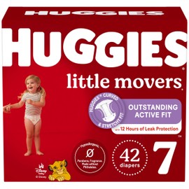 Huggies Size 7 Diapers, Little Movers Baby Diapers, Size 7 (41+ lbs), 42 Count, Packaging May Vary