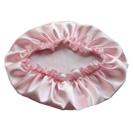 LSHARON 100% Mulberry Silk Nightcap Sleepcap Lace Sleeping Hat (Pink)