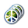 3-Pack Earth Peace Sign Vinyl Bumper Stickers - 3.5 Inch