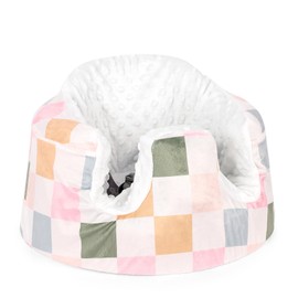 DILIMI Minky Seat Cover Compatible with Bumbo Seat, Removable Ultra Soft Comfortable Warm Seat Slipcover for Baby Girl and Boy, Colorful Checkered