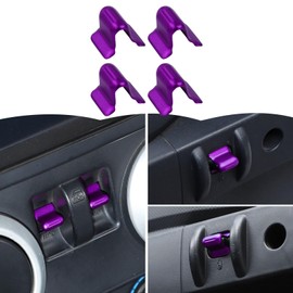 RT-TCZ Center Console Window Button Switch Trim Cover Aluminum Alloy Decoration Interior Accessories for Jeep Wrangler JK JKU 2007-2011,Purple