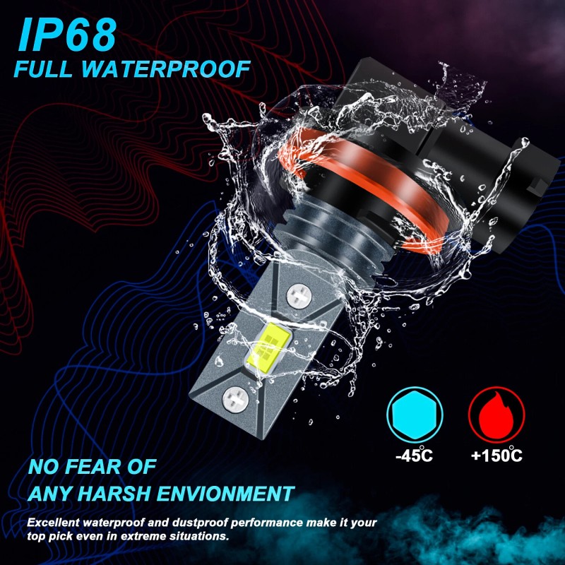 SHENKENUO 2x H11 LED Headlight Super Bright Bulb Kit HIGH/LOW
