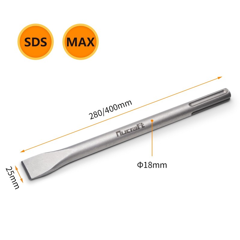 Nucraft Channel Chisel SDS-PLUS, 22 x 250 mm, Hollow Chisel