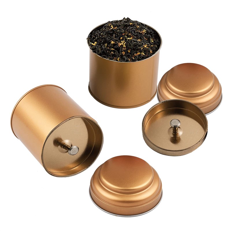 Merkaunis 6 Pack Tea Tin Canister with Airtight Double Lids