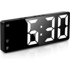 Clock Digital Alarm Clock, [Newest] LED Alarm Clock, Large Display Desk Clock with Tem