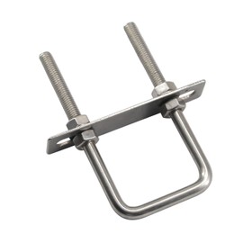 (2 Pieces) M10x120x160 Square U Bolts with Nuts and Frame Plates 304 Stainless Steel Heavy Duty Square U Shaped Bolts for Boat Trailer
