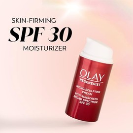 Face Moisturizer by Olay Regenerist Micro-sculpting Cream Face Moisturizer With SPF 30, Travel Size, 0.5 Fluid Ounce