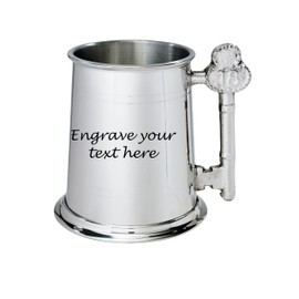 Wentworth Pewter - 18th Key Handle Pewter Tankard (with Engraving)