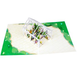 Ribbli Greenhouse 3D Greeting Pop Up Card for Birthday Mothers Day Valentines Day, 3D Pop Up Gifts for Her Mom Wife Women Sister Grandma, with Envelope
