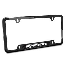 iPick Image Compatible with Ford F-150 Raptor Real Carbon Fiber Insert Black 50 States Stainless Steel License Plate Frame