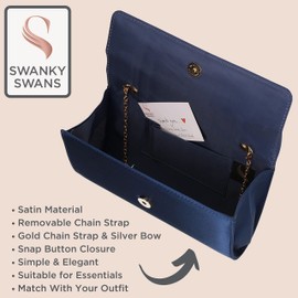 SwankySwans Women's Daphne Clutch Bag, Navy