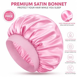 Generic Rizador De Pelo Sin Calor Con Gorro De Seda – Rulos Sin Calor Para Cabello Largo – Rizos Sin Esfuerzo Con Un Juego De Varillas Rizadoras Con D
