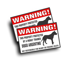 Does Not Apply 2X Warning Decal Sticker Trained Dogo Argentino Pet Mastiff Hunting Big Dog