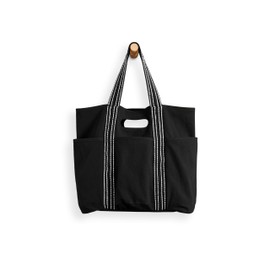 ODODOS 29L Oversized Canvas Tote Bag Large Capacity Open Top Shoulder Bags for Gym Workout Shopping Beach Travel, Black