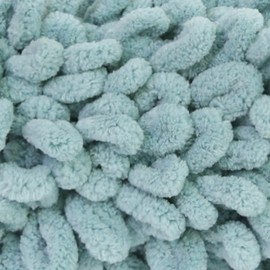 Franel Loop Yarn 100% Polyester Chenille Puffy Yarn, Craft Chunky Finger Knitting loopy yarn Soft and Light Material, Perfect for DIY Hand Woven Knitting Crafts Supplies (22 Gray Green, 3-Pack)