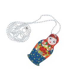 Miniblings Matryoshka Necklace 80Cm Babushka Russian Doll Wood