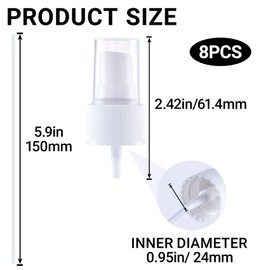 Winsyison 8pcs Fine Mist Sprayer Caps, Plastic Spray Bottle Nozzle, Nozzle Tops Replacement for Cleaning Solutions- White
