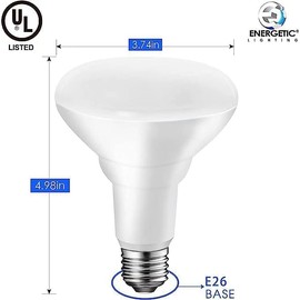 Energetic 72PK LED Flood Light Bulbs BR30, 65W Equivalent, Dimmable, Warm White 3000K, Indoor Flood Lights for Recessed Cans, UL Listed