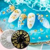 2 Disc Ocean Nail Art Charms, Beach Starfish Sea Seashell