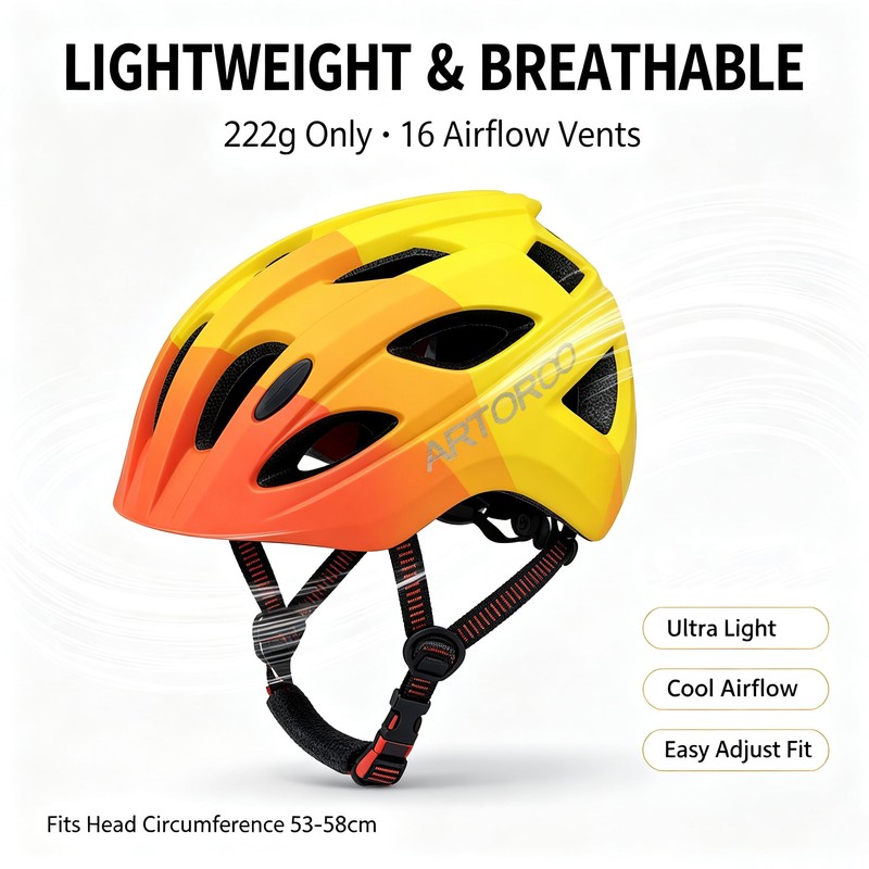 ARTOROO Kids Bike Helmets for Boys and Girls, Orange