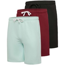 Real Essentials 3 Pack: Men's Soft 9" Fleece Lounge Sweat Short, Set 5, XX-Large
