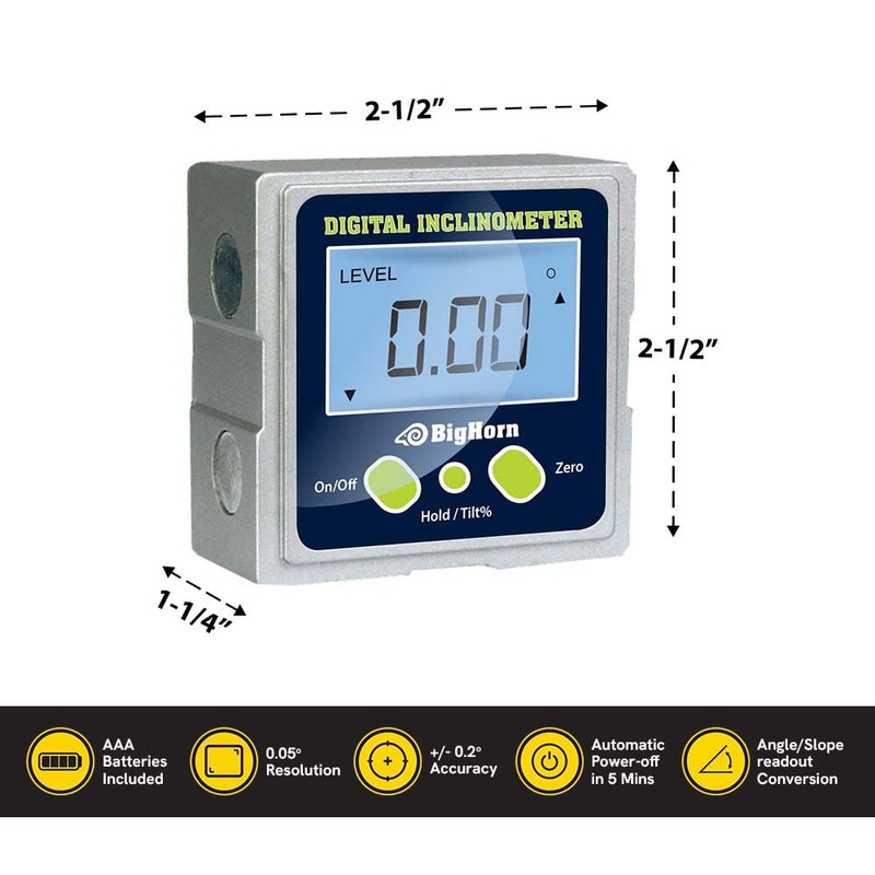 Digital Inclinometer – Heavy-Duty Magnetic Angle Gauge