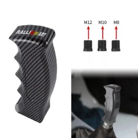 Unbranded Ralliart Carbon Fiber Slotted Pistol Grip Handle Manual Gear Stick Shift Knob