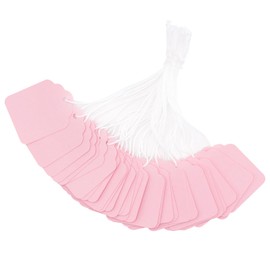 joycraft 200PCS Blank Tags with String, 45 x 35mm Kraft Paper Hang Tags, Pink Clothing Labels, Product Labels, Writable Marking Tags with String Attached for Jewelry, DIY, Gift Tags