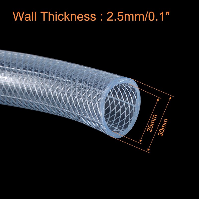 sourcing map Braided PVC Tubing, 1"(25mm) ID 1 3/16"(30mm) OD
